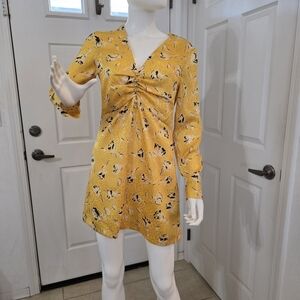 chinese dress ladies ZARA Linen Blend Floral Print Dress  Change Things Up